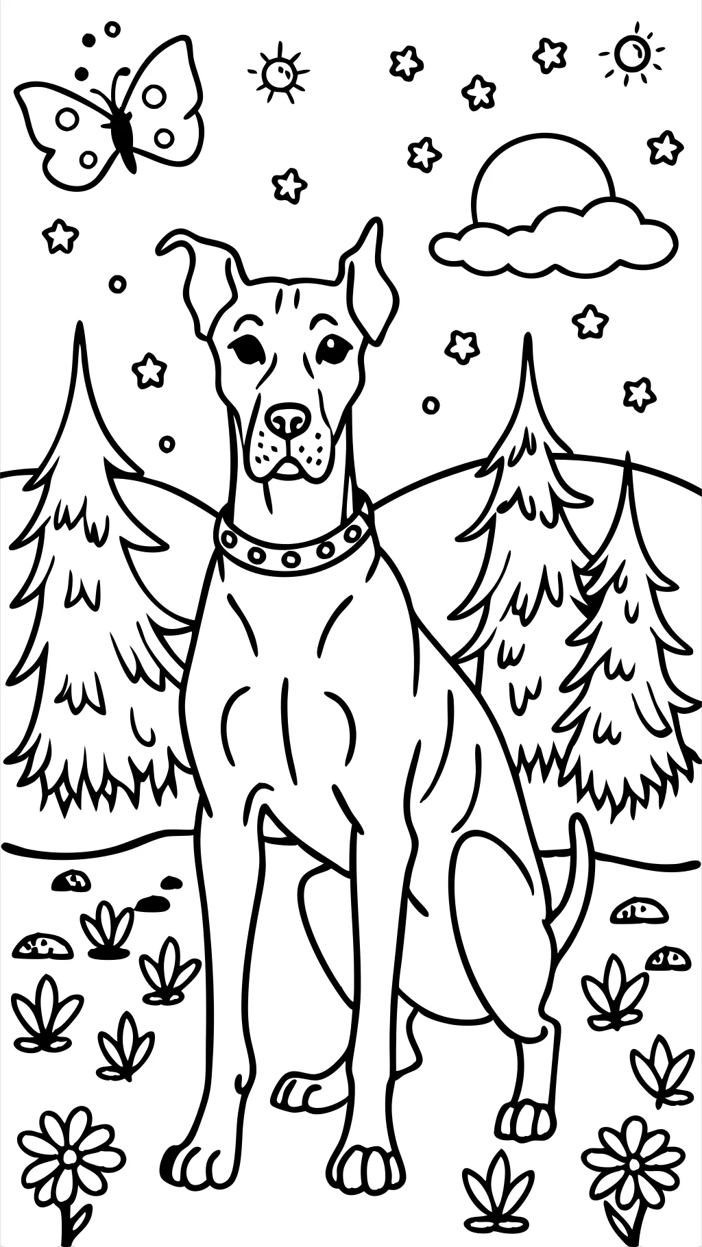 great dane coloring pages